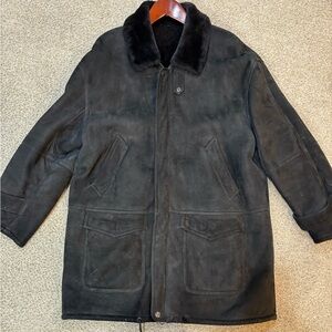 Men's Black Shearling Coat